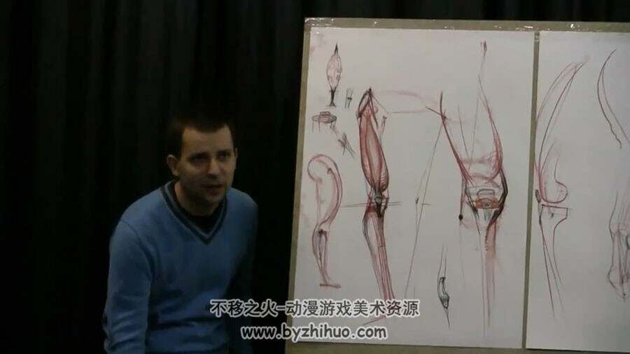 俄罗斯列宾美院高级讲师 人体结构解剖绘画视频教学