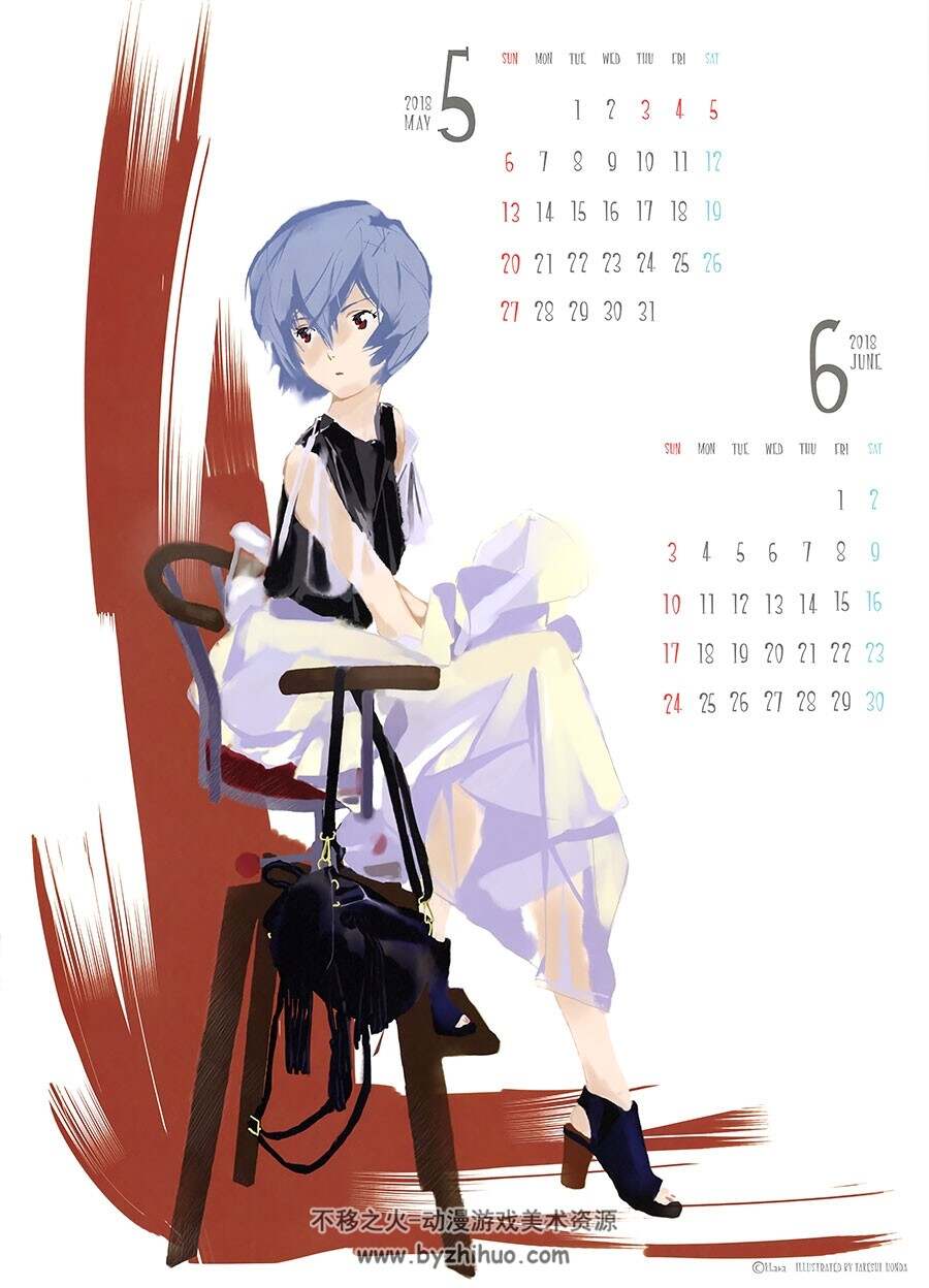2018年 人气二次元人物插画月历 81P