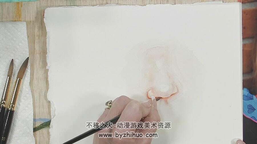 外国讲师 水彩鼻子绘画视频教学