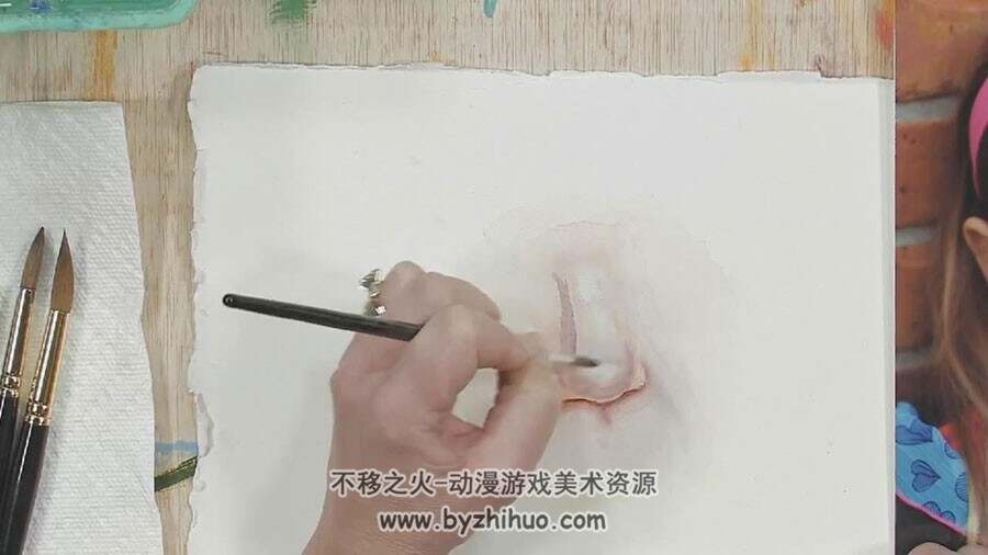 外国讲师 水彩鼻子绘画视频教学