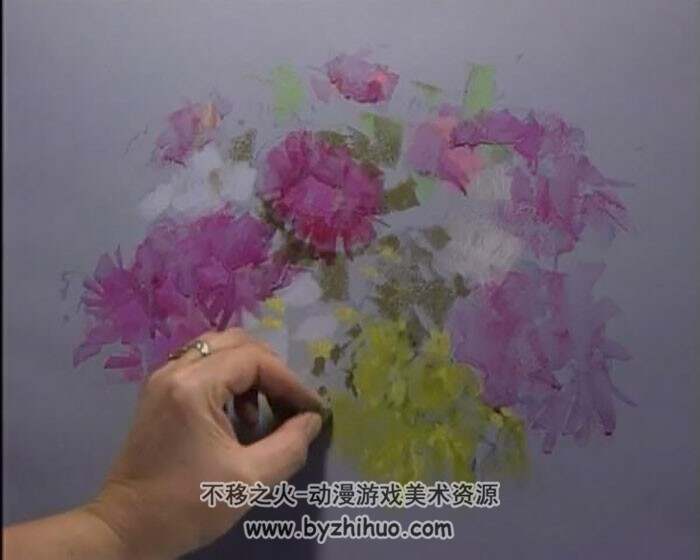 外国讲师 粉彩鲜花绘画教学视频