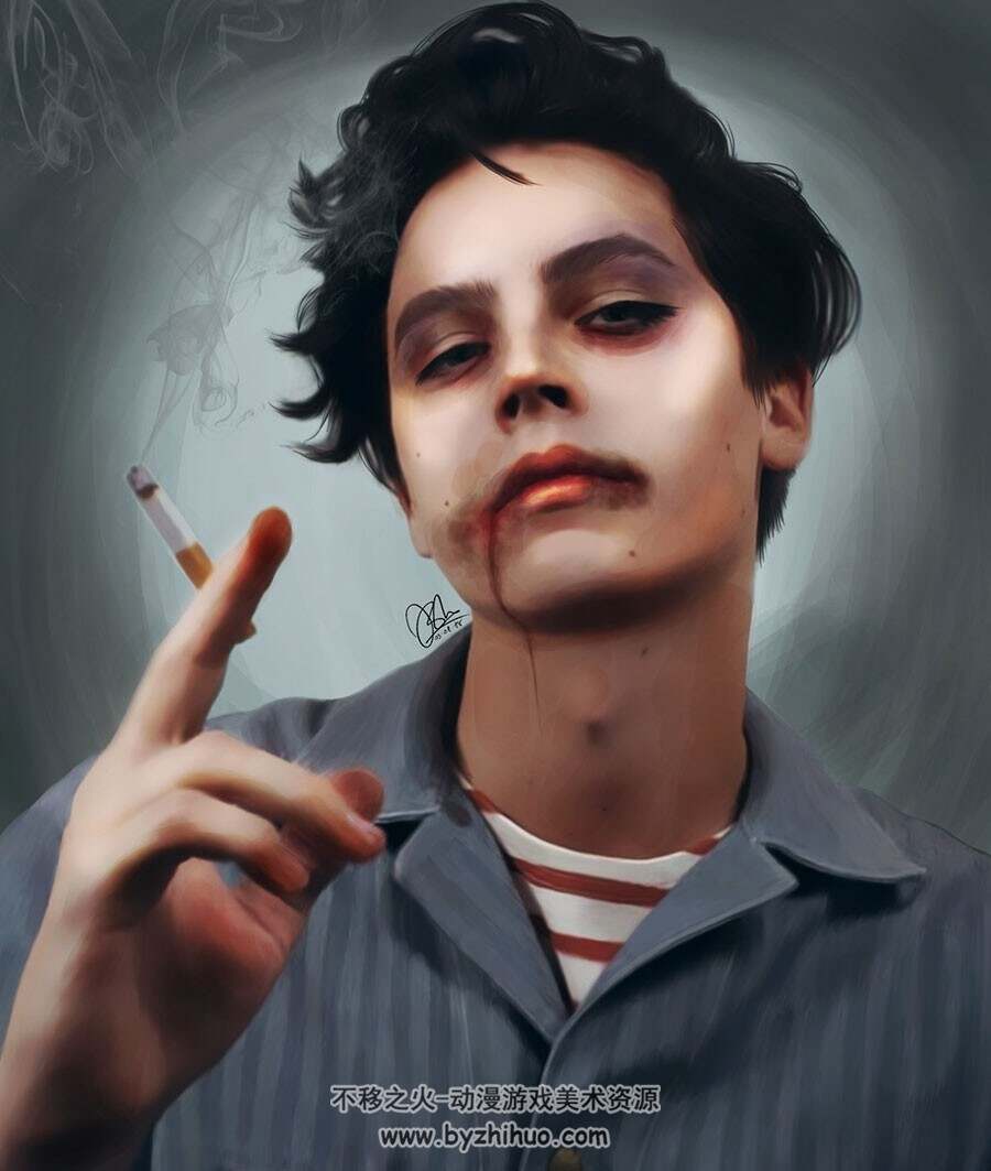 欧美风格 人物肖像插画图集分享 含过程图  324P