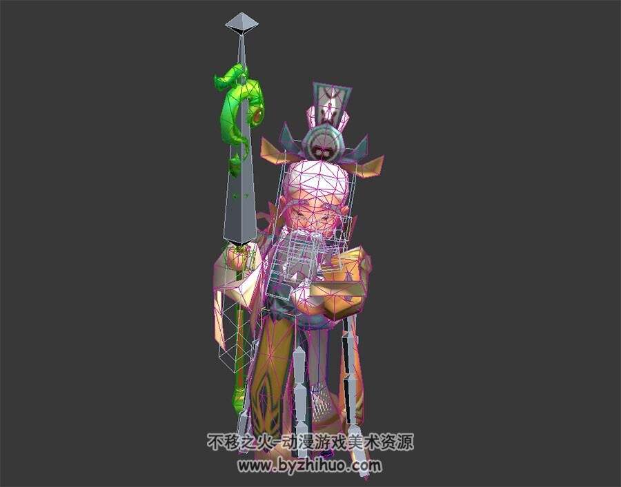 Q版卡通古代角色NPC华佗 含骨骼绑定 3D模型