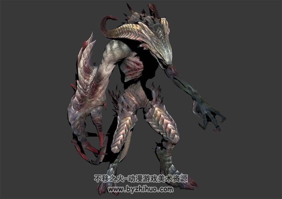 科幻恐怖风格 怪兽 四边面中模 3D模型