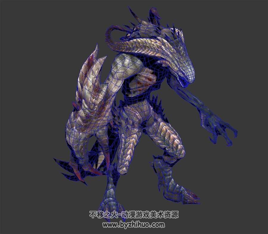 科幻恐怖风格 怪兽 四边面中模 3D模型