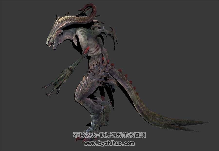 科幻恐怖风格 怪兽 四边面中模 3D模型