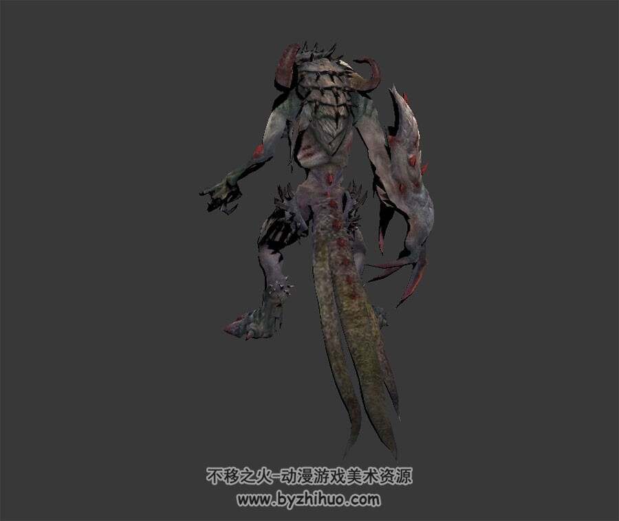 科幻恐怖风格 怪兽 四边面中模 3D模型