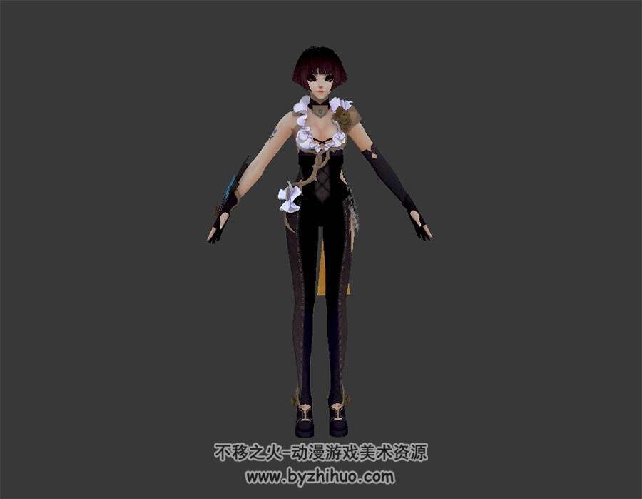 枪神纪 吉尔赫拉 紧身衣短发美女 3D模型
