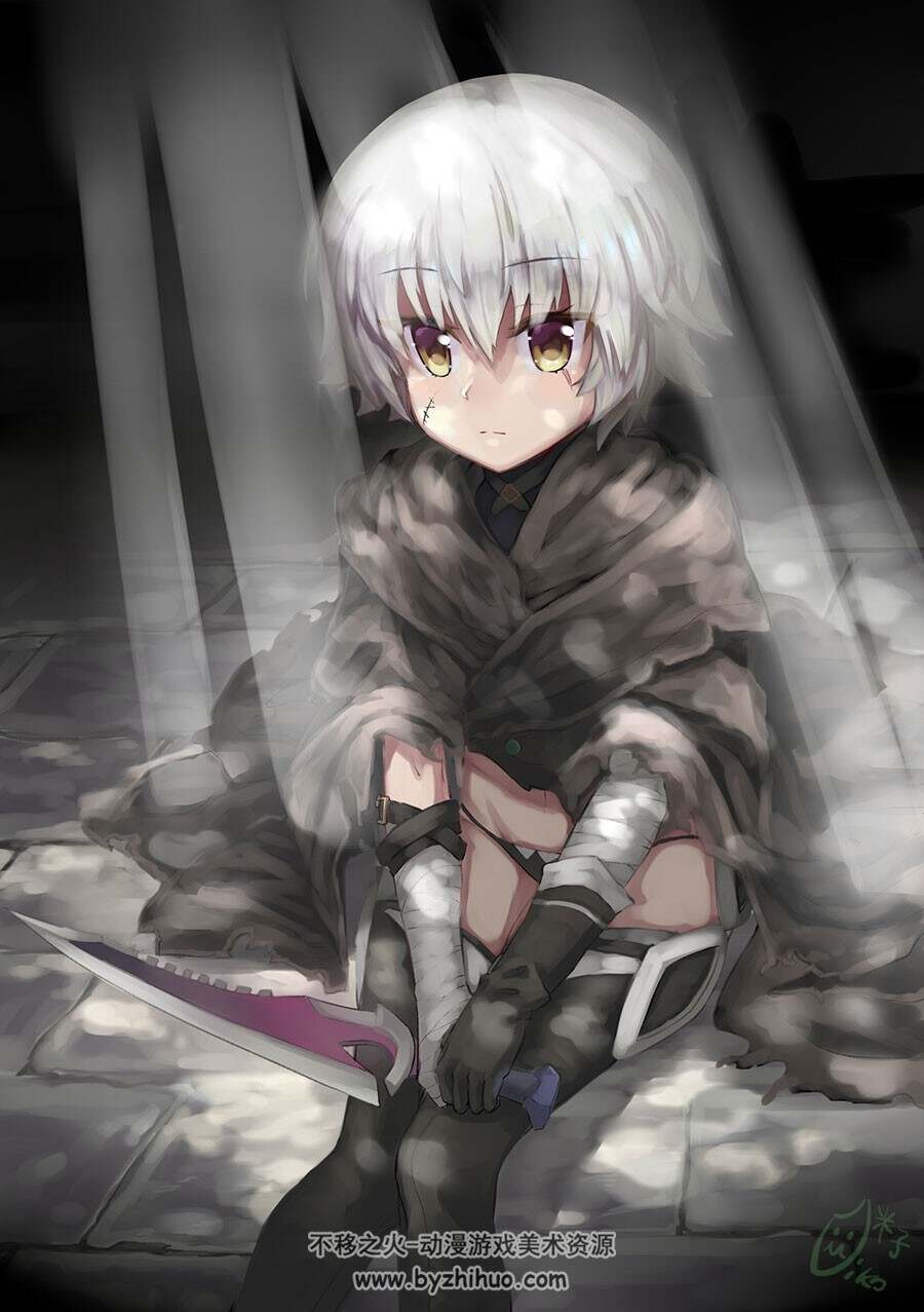 日系白发小萝莉 插画壁纸图包分享 54P