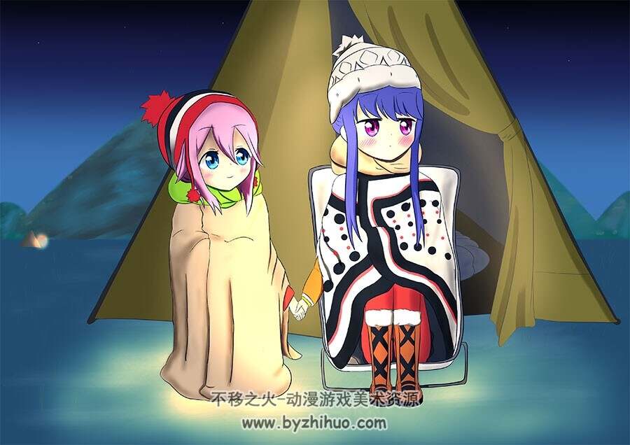摇曳露营 纯真感满满的插画壁纸图集分享 440P