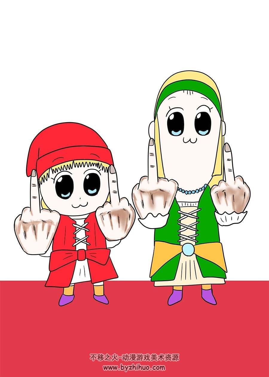 pop子和pipi美的日常 傻萌傻萌插画图包分享 295P