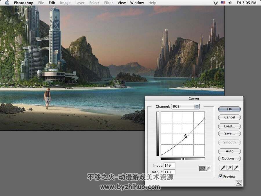 未来科幻风 海边度假区场景数码绘画方法视频教程 附PSD文件