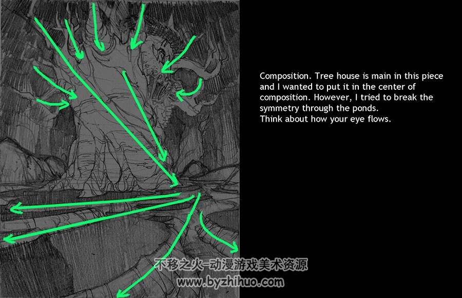 巨树与老人 唯美童话风CG插画 PSD源文件和笔刷
