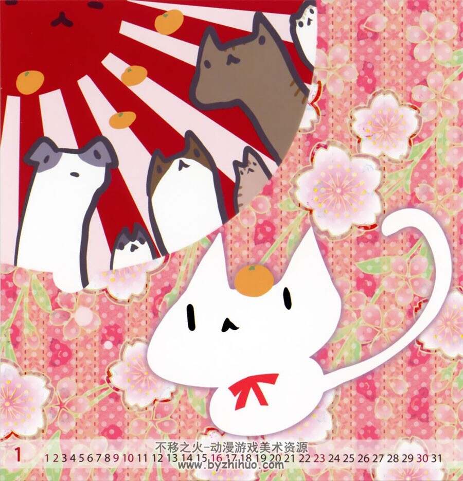 萌图萌女 插画月历分享包 40P