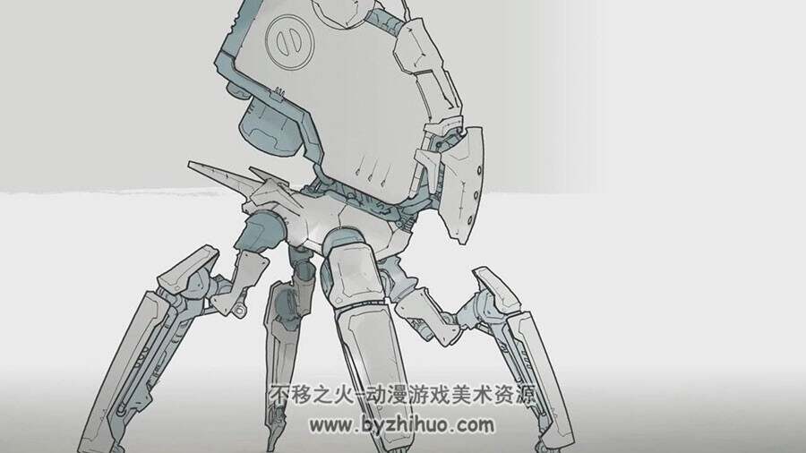 外国超强 概念机器人武器道具数字艺术绘画视频教学 附笔刷