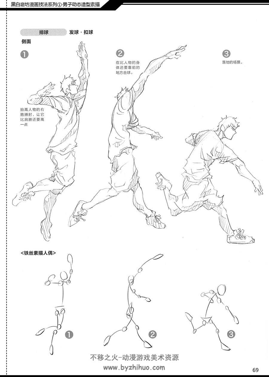男子动态教程 漫画动作运动姿势技法 120P