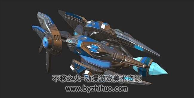 星际2虚空战舰 科幻星际飞船 3D模型 四边面