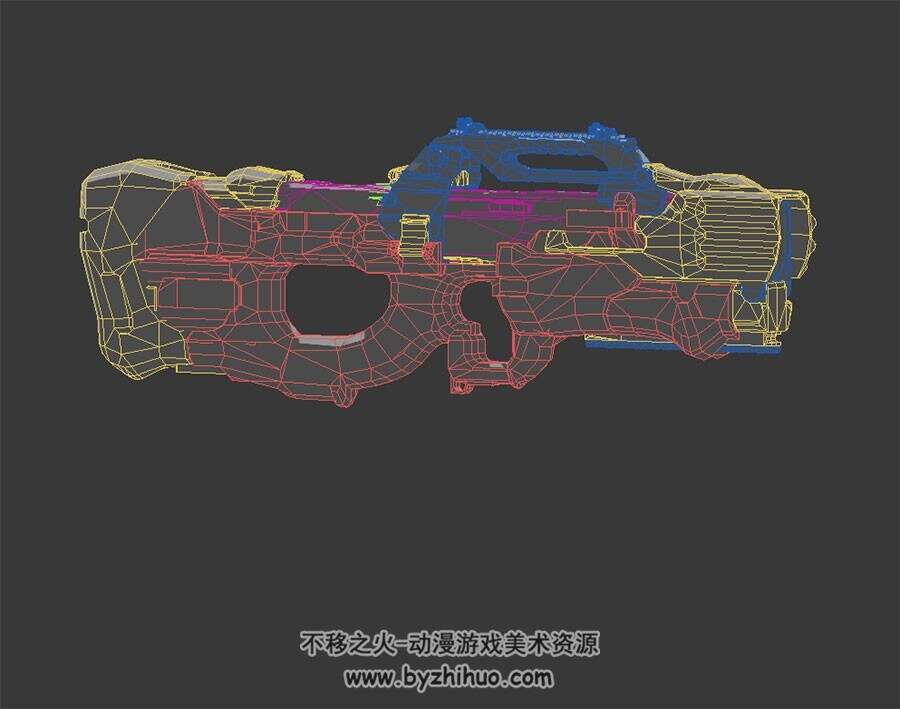 军事科幻风枪械武器 3D模型 四边面