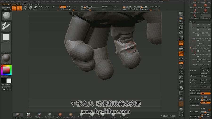 ZBrush 雕刻超酷红色巨型铠甲机器战士视频教程 附源文件