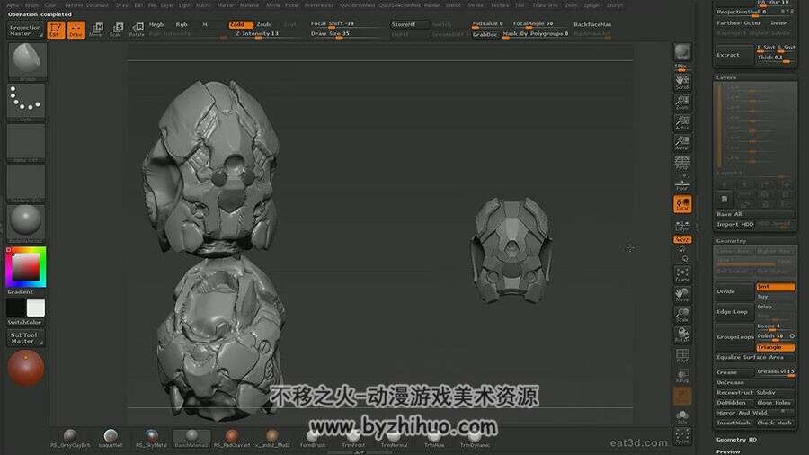 ZBrush 雕刻超酷红色巨型铠甲机器战士视频教程 附源文件