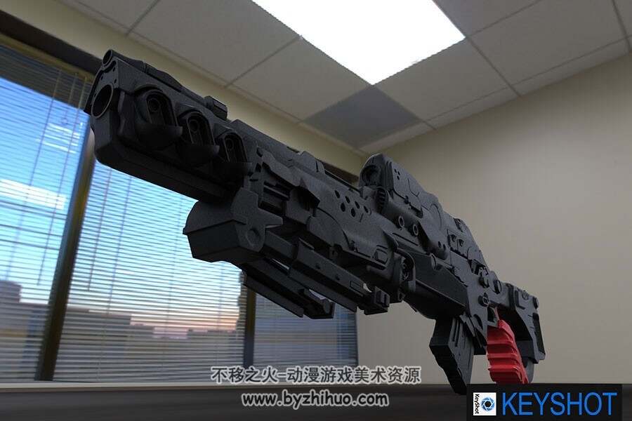 科幻未来风 黑色狙击枪 3D模型