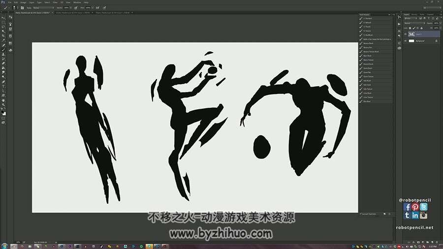 概念设计Anthony Jones 机械人设定绘制视频教程 附PSD和笔刷