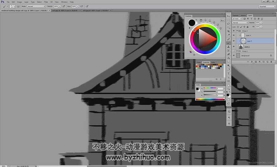 YuChengHong 奇幻风格角色场景绘制视频教程 附PSD和笔刷