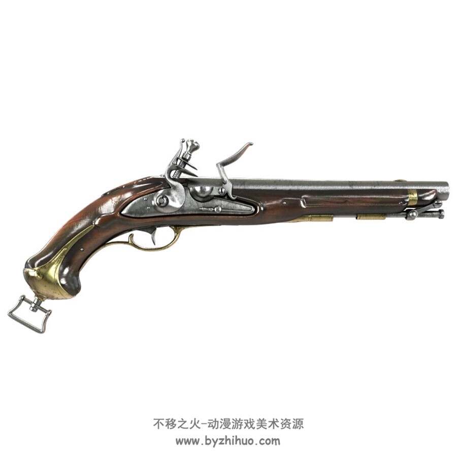 次世代 枪械武器Vintage pistol 3D模型 高模