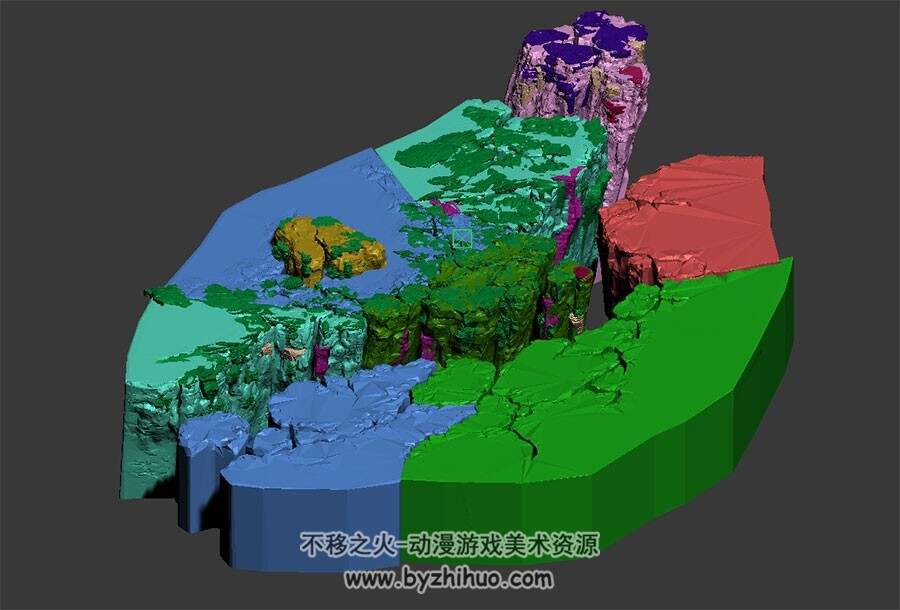 次世代 岩石山崖峡谷 3D模型 高模 附贴图材质