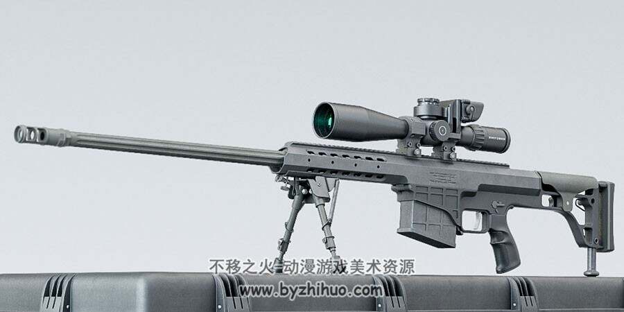 次世代 枪械武器Sniper set狙击枪 3D模型 四边面高模