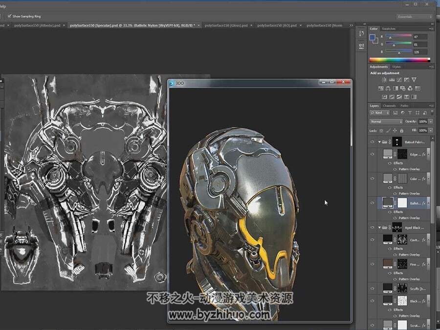 ZBrush 硬表面雕刻技术和角色贴图绘制视频教程
