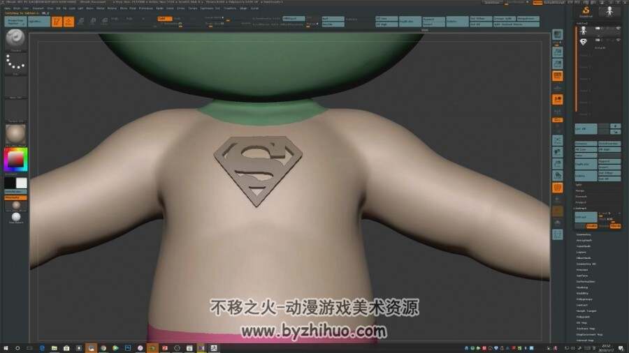 ZBrush 雕刻可爱的Q版角色体型视频教程