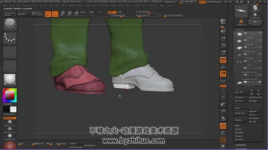 Zbrush 街霸3肌肉壮汉角色动作造型雕刻视频教程