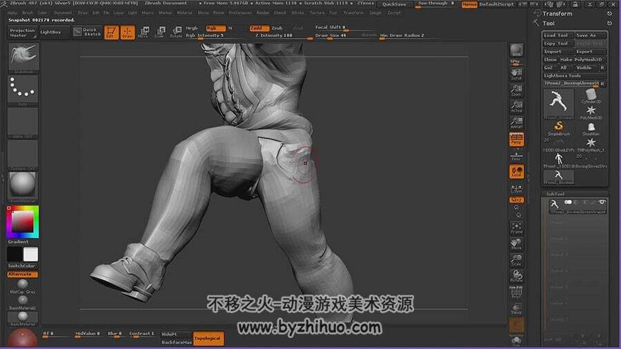 Zbrush 街霸3肌肉壮汉角色动作造型雕刻视频教程