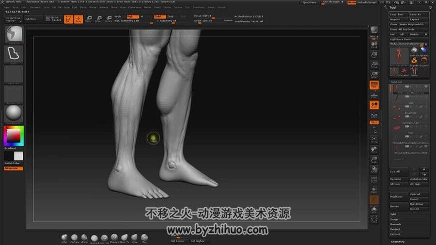 Zbrush 人体解剖之身体肌肉雕刻视频教程
