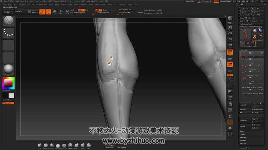 Zbrush 人体解剖之身体肌肉雕刻视频教程
