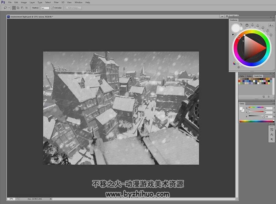 黑白场景 环境光线 CG绘画视频教程