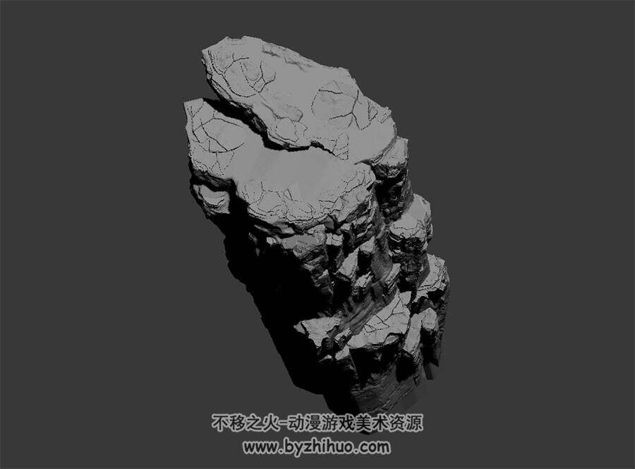 岩石 山崖石壁 3D模型 高精模
