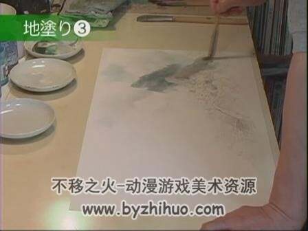 男鹿和雄 手绘水彩画集封面视频教程 有中文字幕翻译