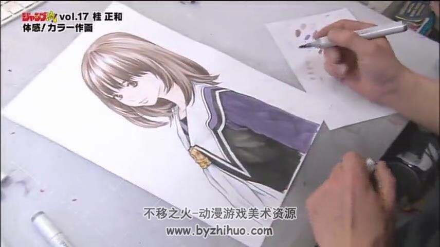 JUMP大佬 桂正和 手绘女高中生插画 绘画过程