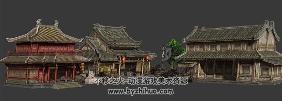 中式古代商业街 Max模型