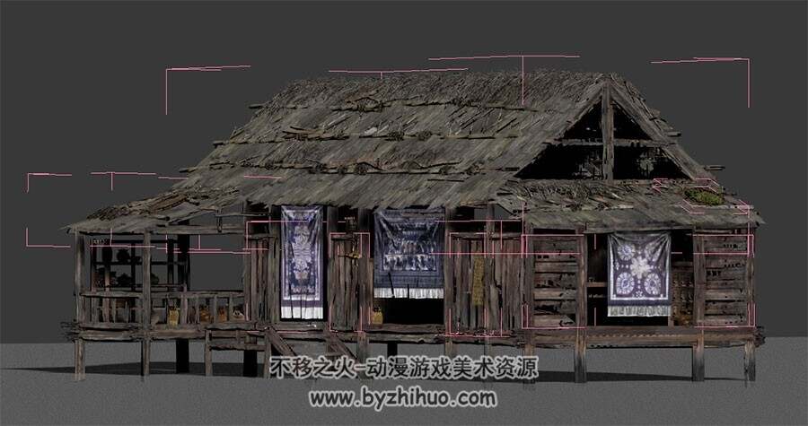 中式草屋木屋 Max模型