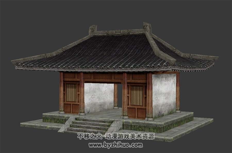 中式古代房屋门厅 Max模型