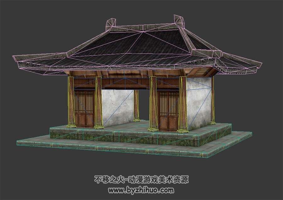 中式古代房屋门厅 Max模型