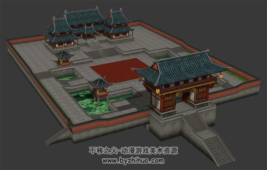 中式宫廷小院 Max模型