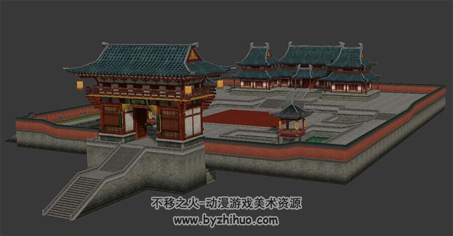 中式宫廷小院 Max模型