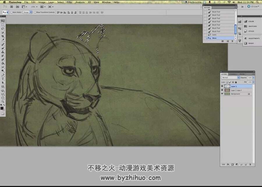 写实的动物插画素描方法视频教程