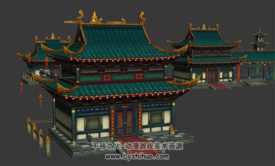 中式古典华丽府邸 Max模型