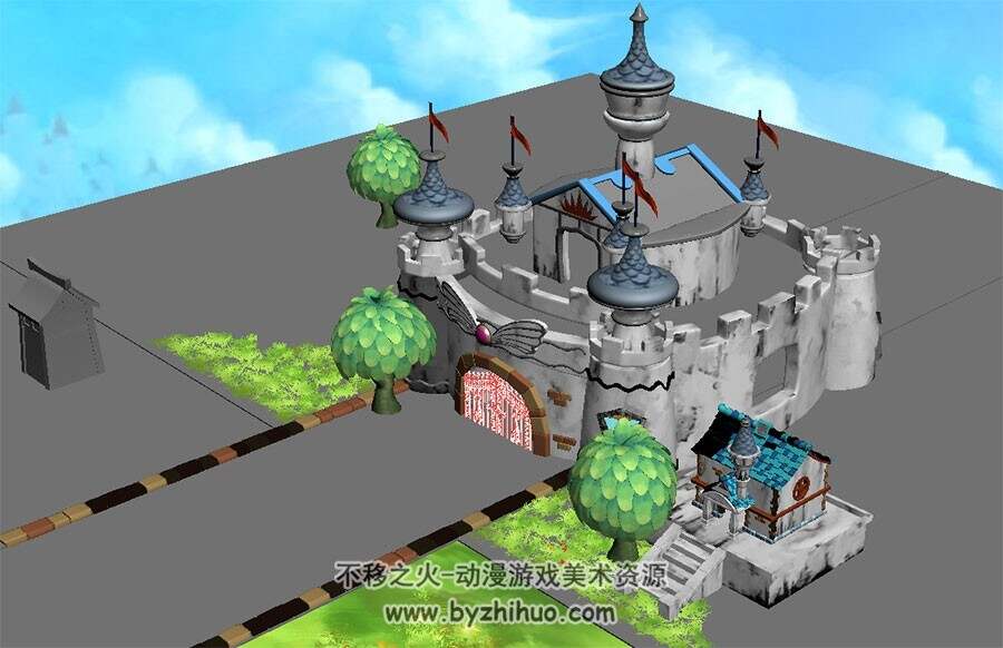 童话类 城堡建筑 Max模型