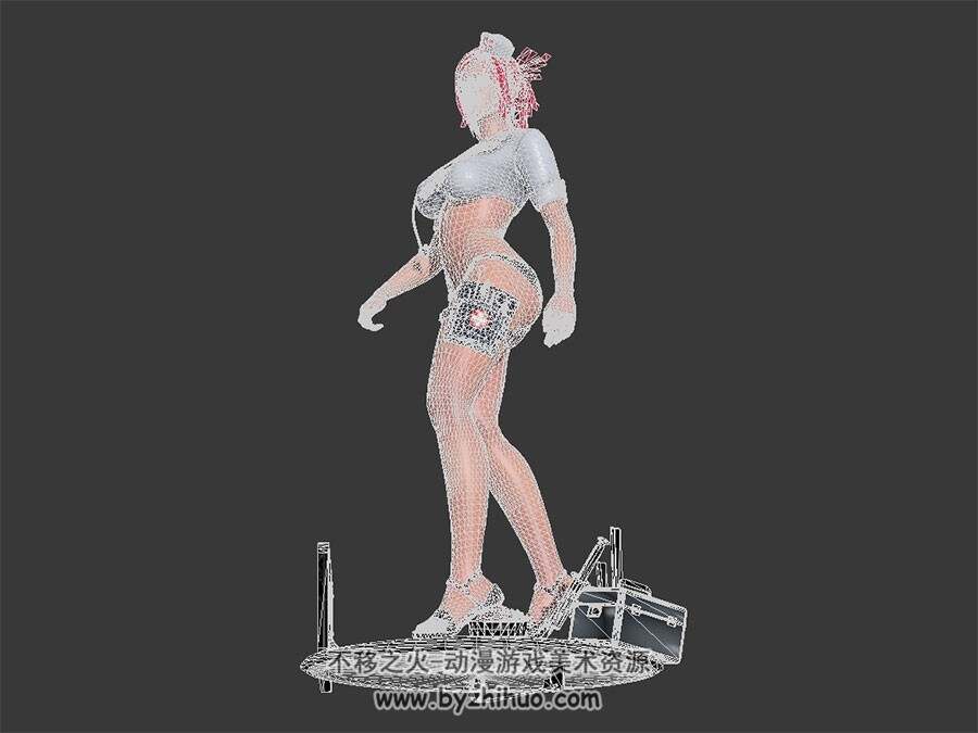 次世代 性感女护士角色3D模型 三边面高精模